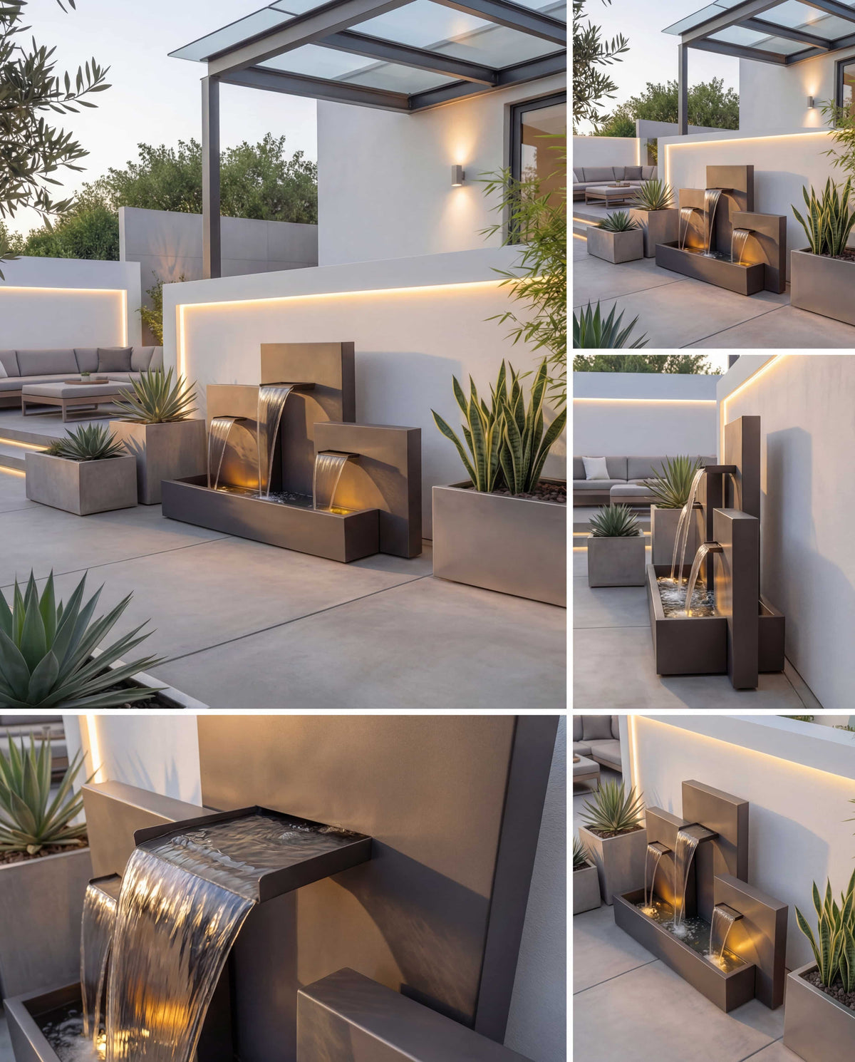 Tri Level Waterfall CW300 Architectural Triple-Tier Waterfall – Damla Waterfall Designs