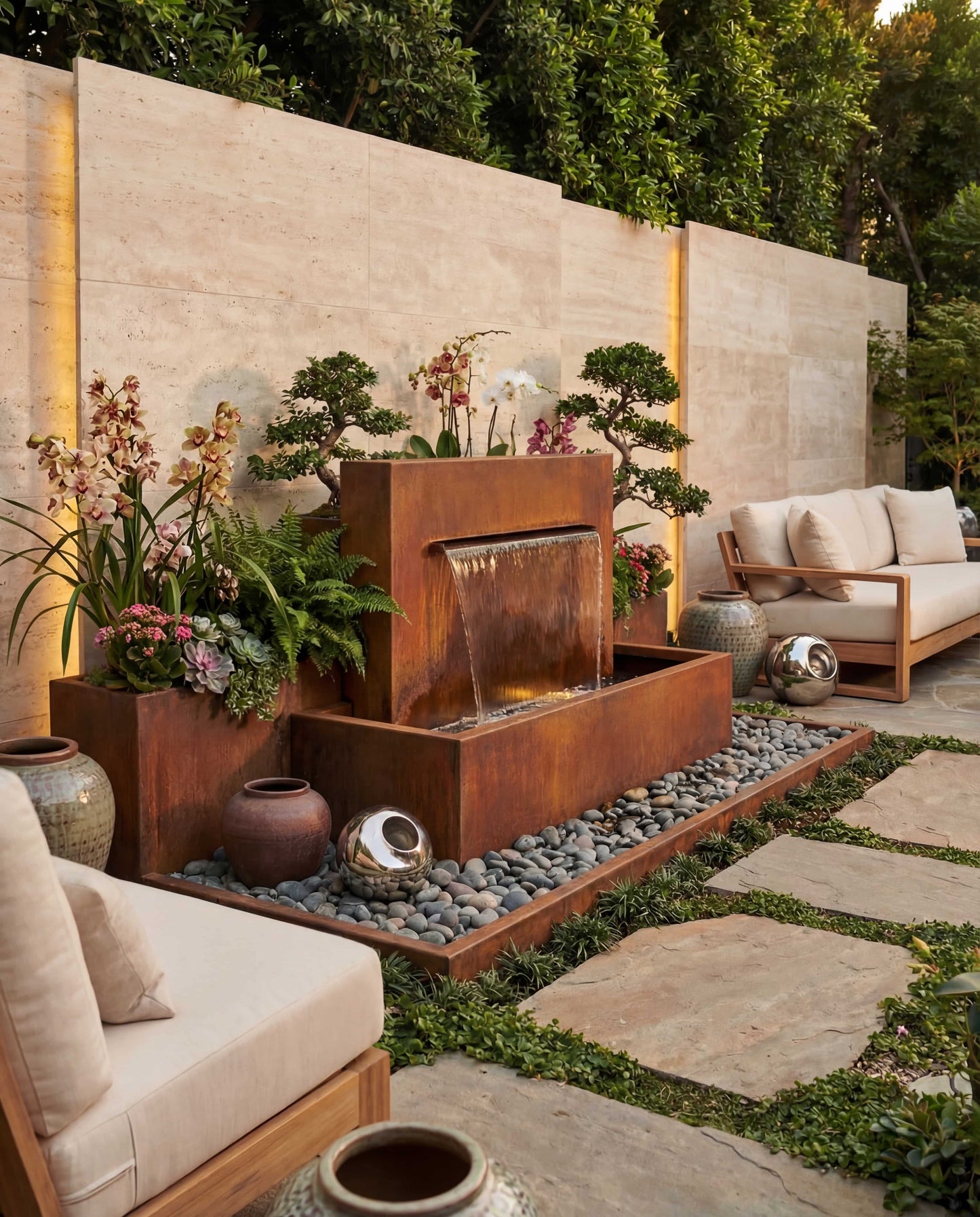 DS100 Corten Architectural Waterfall