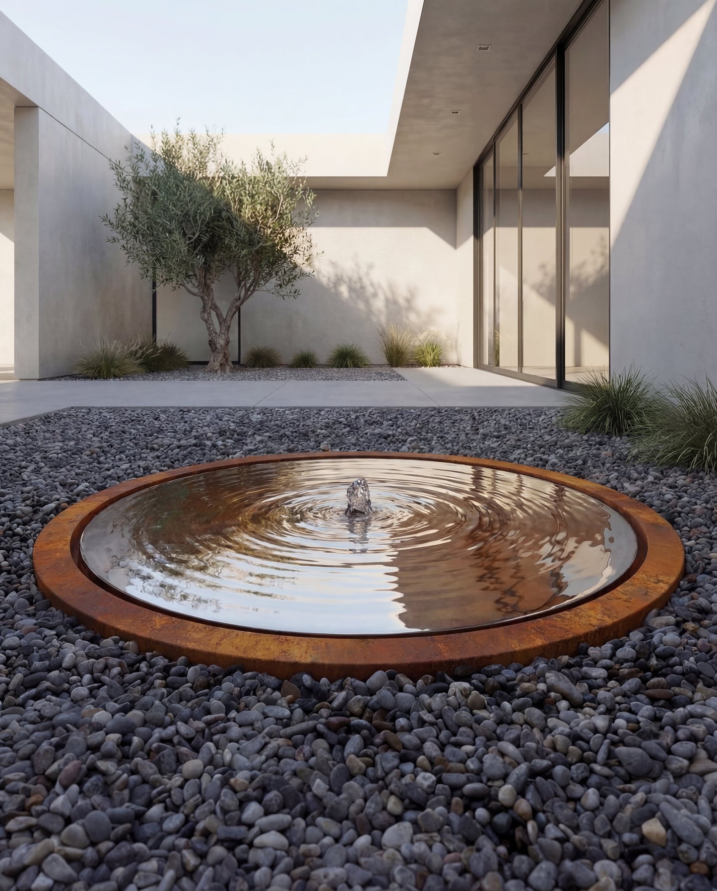 KOYS Corten Architectural Mirror-Disc Fountain