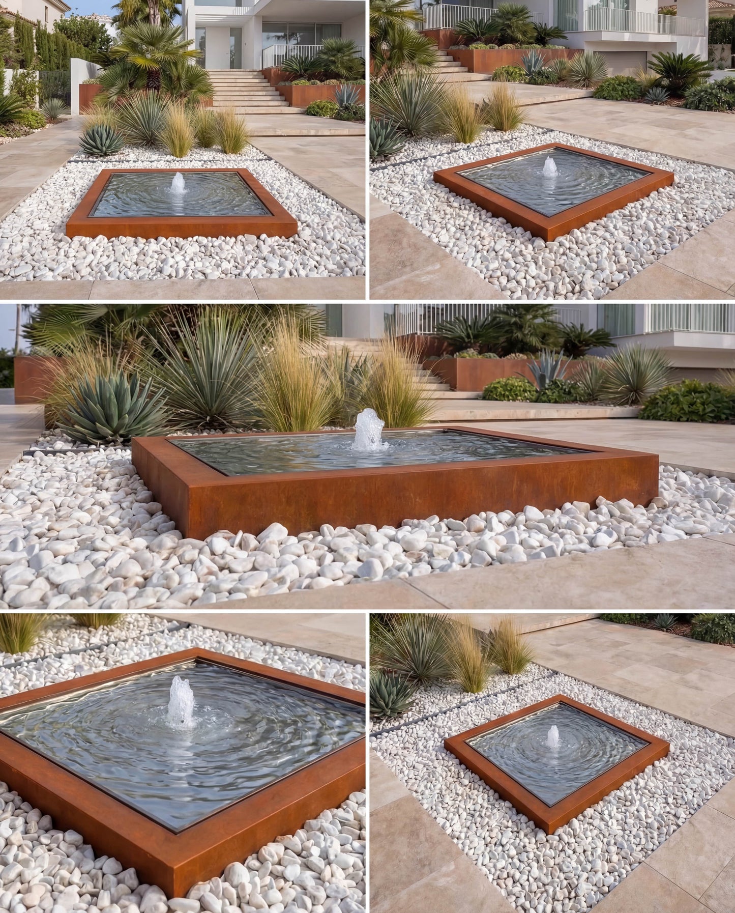 KYS Corten Architectural Square Infinity Fountain