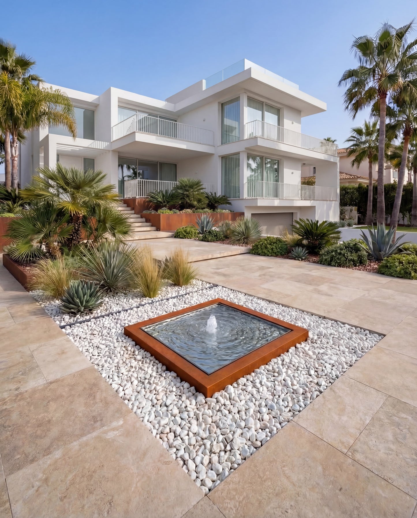 KYS Corten Architectural Square Infinity Fountain