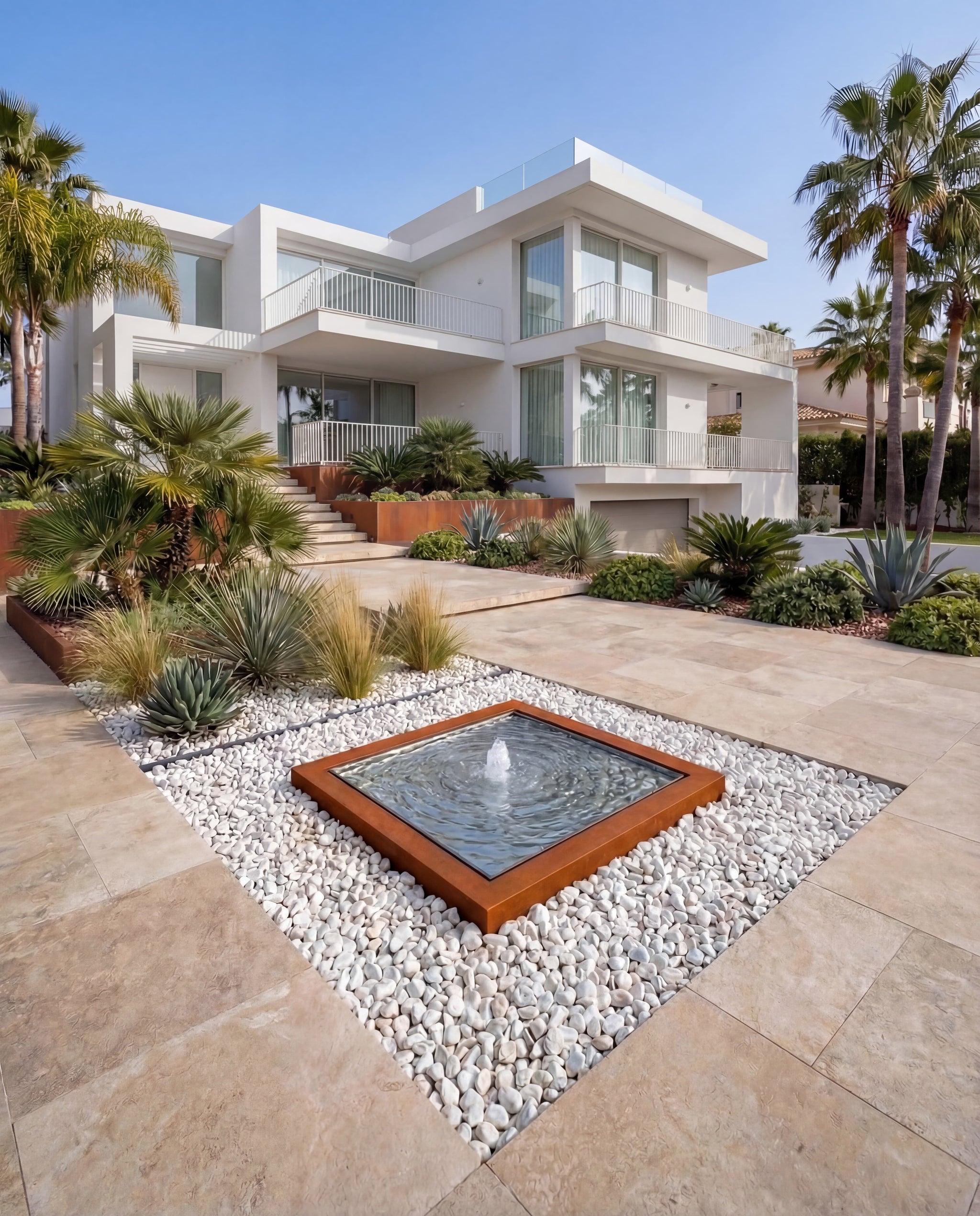 KYS Corten Architectural Square Infinity Fountain