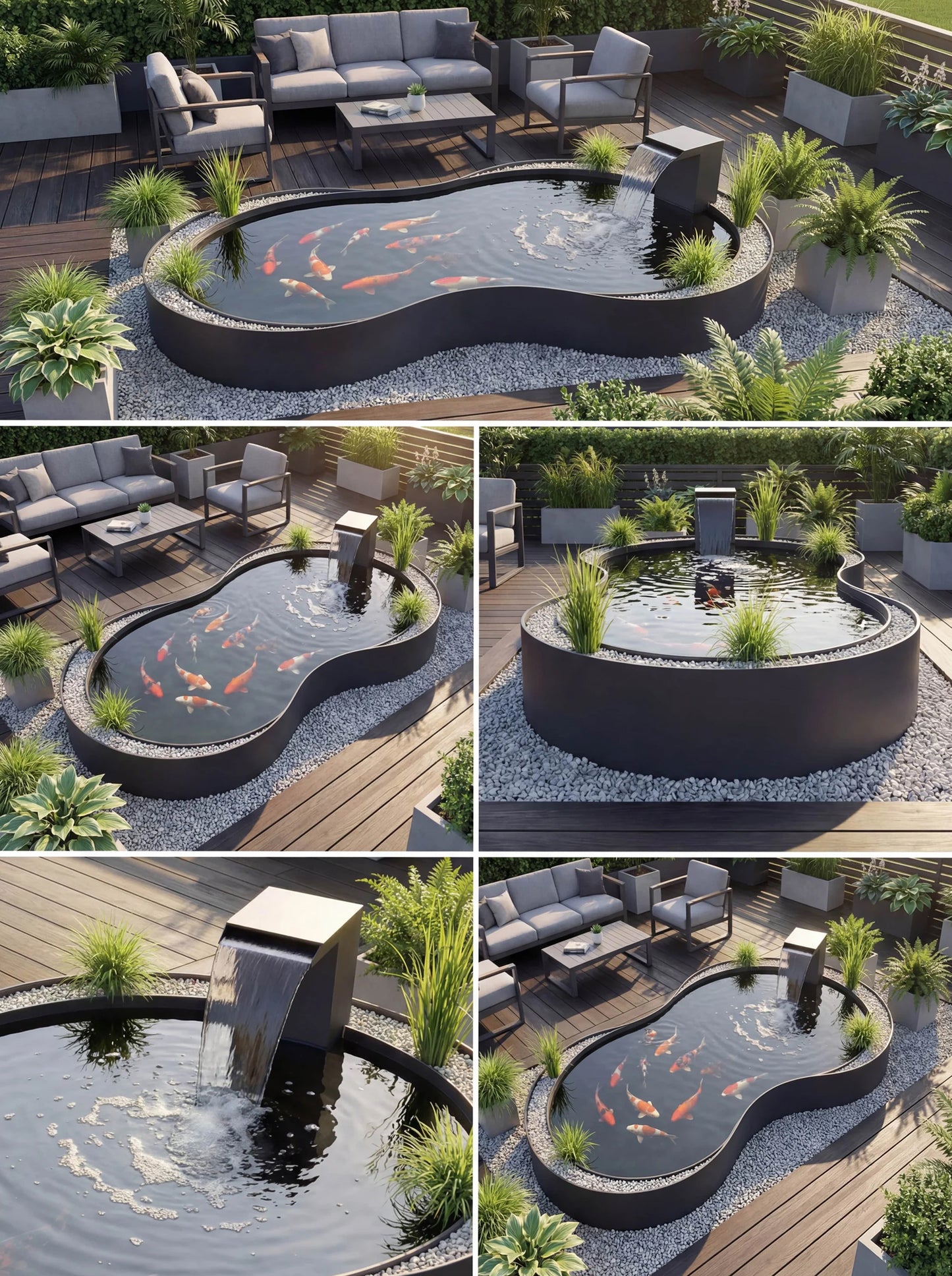 Sculptural Koi Pond Water Feature – 316L Stainless Steel