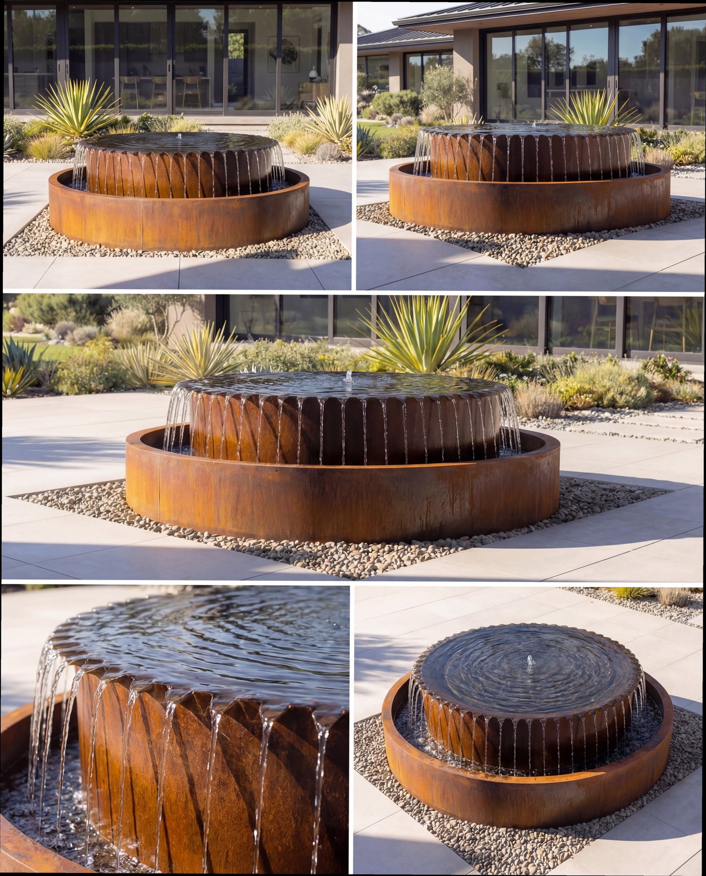 TOS Corten Architectural Infinite Sphere Waterfall