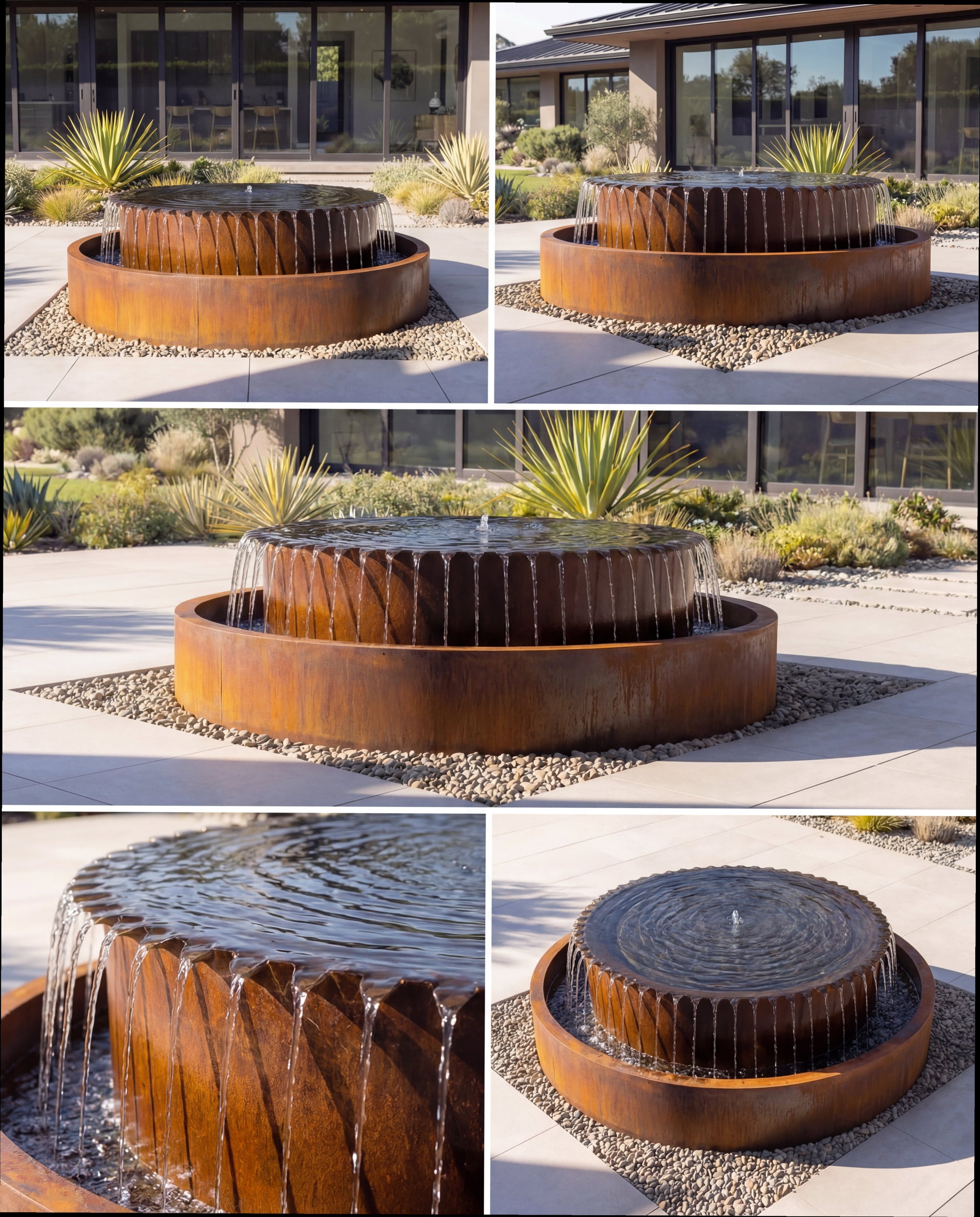 TOS Corten Architectural Infinite Sphere Waterfall